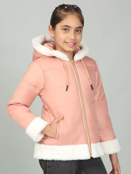 Cantabil - Girls Solid Peach Casual Jacket