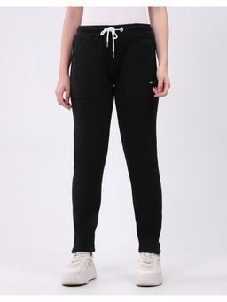 Rock.it - Black Polyester Blend Solid Regular Fit Trackpant
