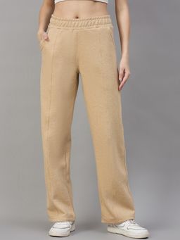 98 Degree North - Women Brown Fleece Straight Trackpant