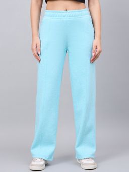98 Degree North - Women Turquoise Fleece Straight Trackpant