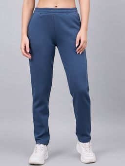 98 Degree North - Women Indigo Fleece Straight Textured Trackpant