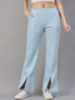 98 Degree North - Women Aqua Fleece Flared Textured Trackpant