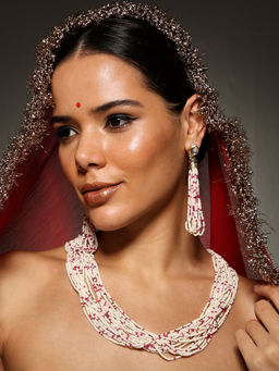 VENI - 18KT Gold-Plated Pearls Beaded Layered Jewellery Set