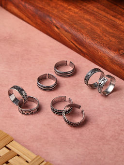 VENI - Silver-Plated Oxidised Toe Rings