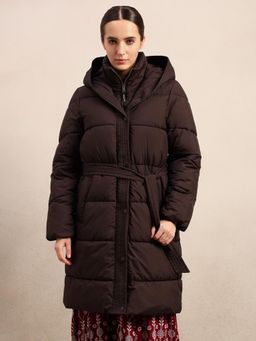 VERO MODA - Hooded Puffer Overcoat with Belt