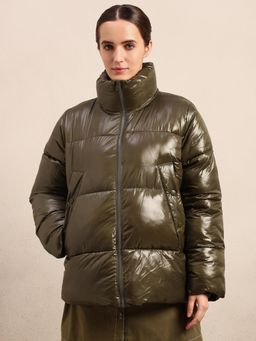 VERO MODA - Olive Green Puffer Jacket