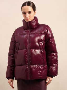 VERO MODA - Maroon Puffer Jacket