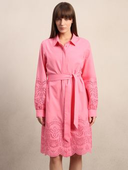 VERO MODA - Self Design Shirt Dress with Belt