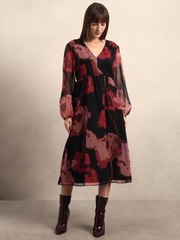 VERO MODA - Floral V-Neck Midi Dress