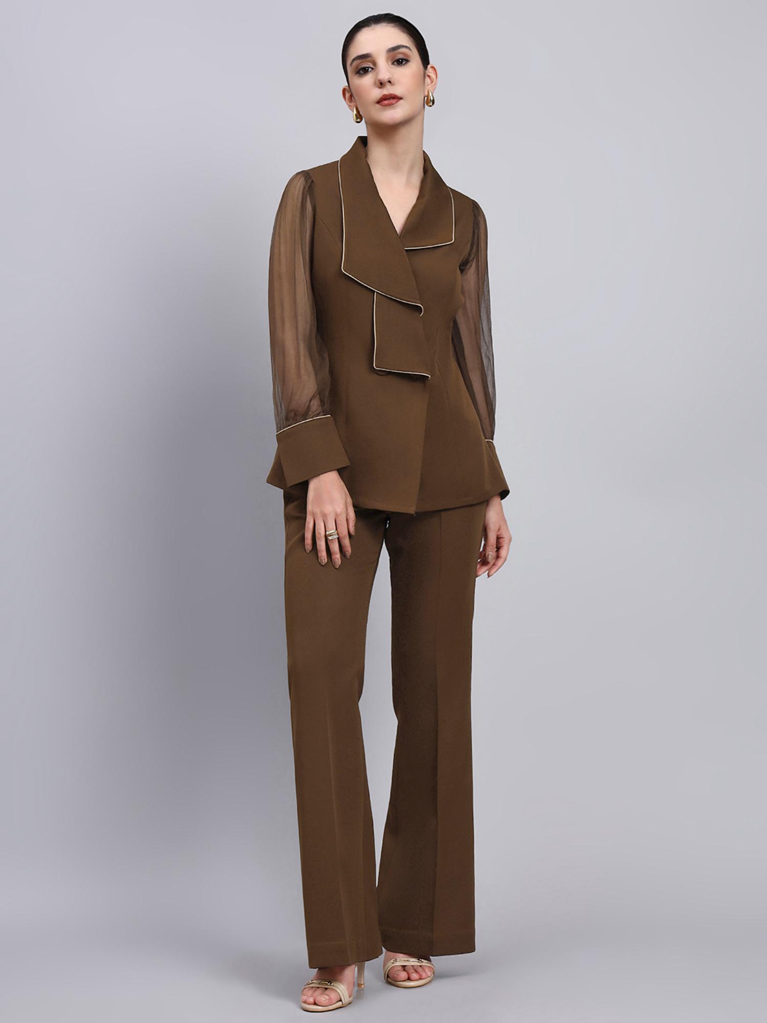 powersutra Women brown Tailored Co-Ord Set-picture-32