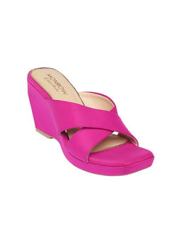 Monrow - Solid Plain Liliana Pink Wedge Heels