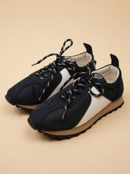 Theater - Women Seoul Navy Blue and White Lace-Up Sneakers