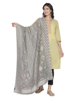 Shingora - Harf The Gorgeous Grey Dupatta with Ethnic Break Design
