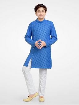 Jeetethnics - Boys Blue Kurta Pyjama (Set of 2)