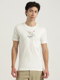 United Colors of Benetton - Men White Pure Cotton Relaxed Fit T-Shirt