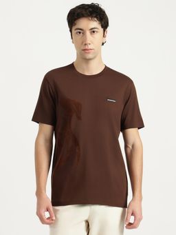 United Colors of Benetton - Men Brown Pure Cotton Relaxed Fit T-Shirt