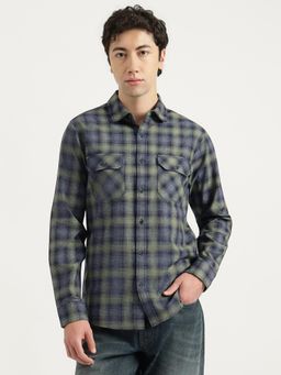 United Colors of Benetton - Men Multi-Colour Cotton Blend Regular Fit Shirt