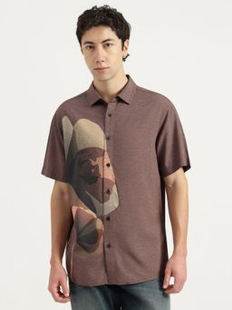 United Colors of Benetton - Men Brown Viscose Relaxed Fit Shirt