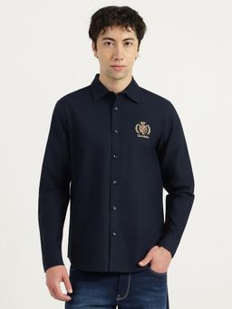 United Colors of Benetton - Men Blue Pure Cotton Regular Fit Shirt