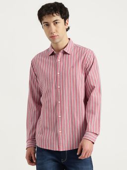 United Colors of Benetton - Men Red Cotton Blend Regular Fit Shirt