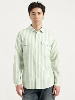 United Colors of Benetton - Men Green Pure Cotton Regular Fit Shirt