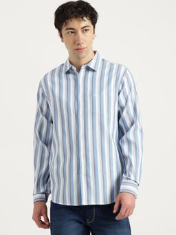 United Colors of Benetton - Men Multi-Colour Cotton Blend Regular Fit Shirt