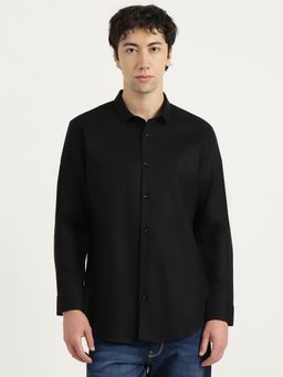 United Colors of Benetton - Men Black Pure Cotton Regular Fit Shirt