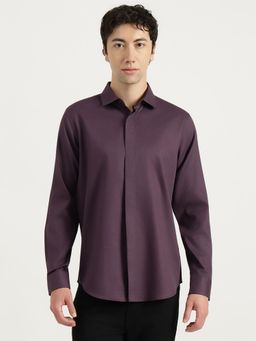 United Colors of Benetton - Men Purple Pure Cotton Regular Fit Shirt