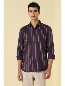 Allen Solly - Men Maroon Cotton Regular Fit Shirt