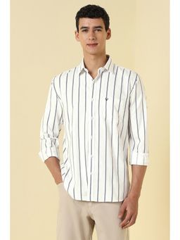 Allen Solly - Men White Cotton Regular Fit Shirt