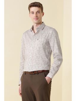 Allen Solly - Men Beige Cotton Regular Fit Shirt