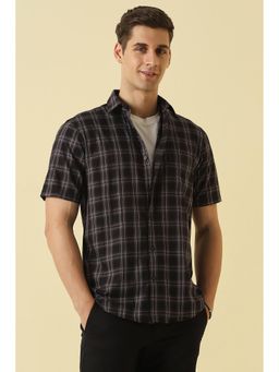 Allen Solly - Men Black Cotton Slim Fit Shirt
