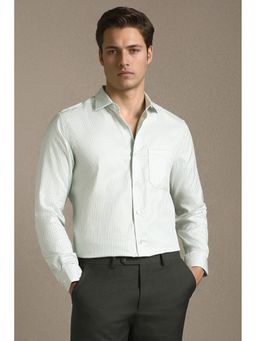 Louis Philippe - Men Green Cotton Regular Fit Shirt