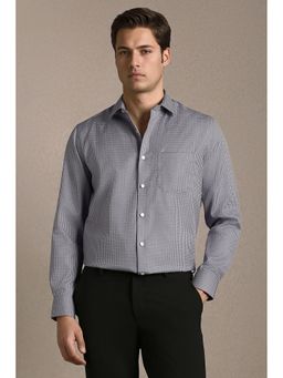 Louis Philippe - Men Grey Cotton Regular Fit Shirt