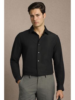 Louis Philippe - Men Black Nylon Blended Regular Fit Shirt