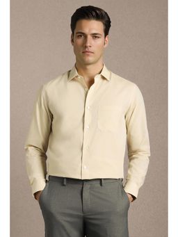 Louis Philippe - Men Yellow Cotton Regular Fit Shirt