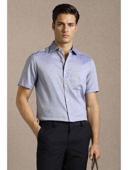 Louis Philippe - Men Blue Cotton Regular Fit Shirt
