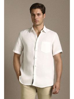 Louis Philippe - Men White Linen Regular Fit Shirt