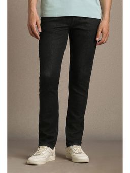 Louis Philippe - Men Black Cotton Blend Slim Fit Jeans
