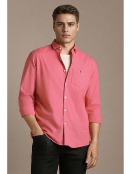 Louis Philippe - Men Pink Cotton Regular Fit Shirt