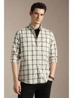 Louis Philippe - Men White Cotton Regular Fit Shirt