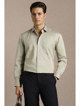 Louis Philippe - Men Olive Cotton Regular Fit Shirt