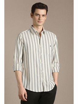 Louis Philippe - Men White Cotton Regular Fit Shirt