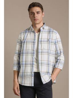 Louis Philippe - Men White Cotton Regular Fit Shirt