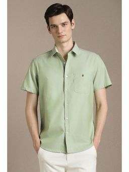 Louis Philippe - Men Green Cotton Regular Fit Shirt