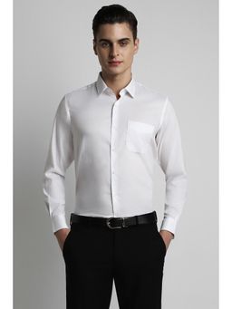 Peter England - Men White Cotton Regular Fit Shirt