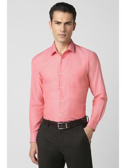 Peter England - Men Pink Cotton Blend Regular Fit Shirt