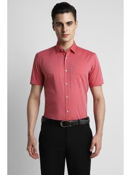 Peter England - Men Pink Cotton Regular Fit Shirt