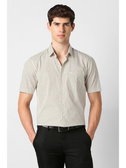 Peter England - Men Yellow Cotton Regular Fit Shirt