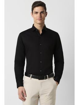 Peter England - Men Black Cotton Regular Fit Shirt
